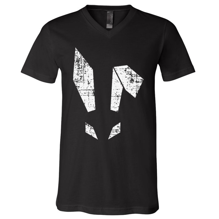 Bad Easter Bunny Geometric Grunge Look Woman V-Neck T-Shirt