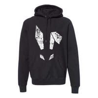 Bad Easter Bunny Geometric Grunge Look Woman Premium Hoodie