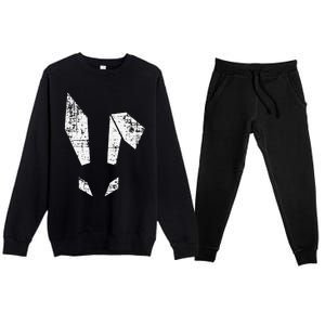 Bad Easter Bunny Geometric Grunge Look Woman Premium Crewneck Sweatsuit Set