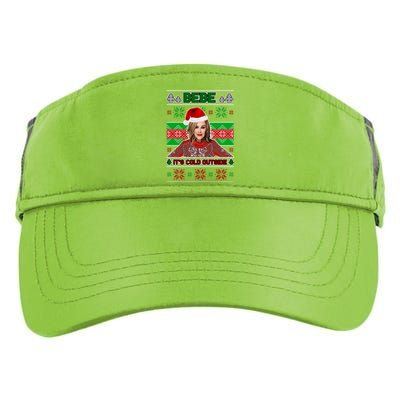 Bebe It's Cold Outside Ugly Christmas Sweater Adult Drive Performance Visor