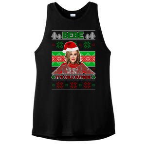 Bebe It's Cold Outside Ugly Christmas Sweater Ladies PosiCharge Tri-Blend Wicking Tank