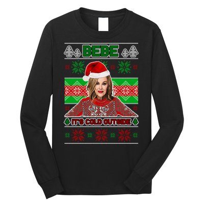 Bebe It's Cold Outside Ugly Christmas Sweater Long Sleeve Shirt