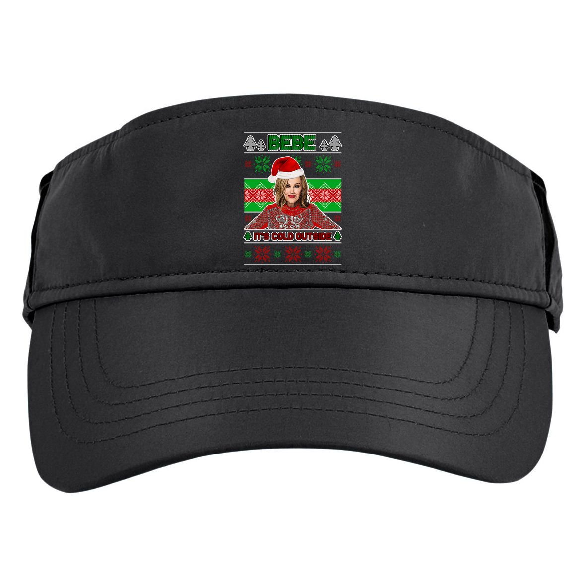 Bebe It's Cold Outside Ugly Christmas Sweater Adult Drive Performance Visor