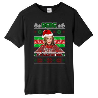 Bebe It's Cold Outside Ugly Christmas Sweater Tall Fusion ChromaSoft Performance T-Shirt