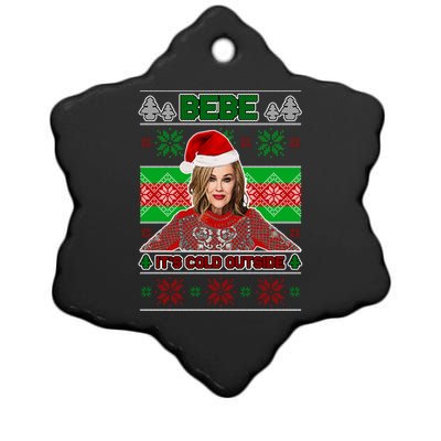 Bebe It's Cold Outside Ugly Christmas Sweater Ceramic Star Ornament