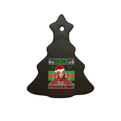 Bebe It's Cold Outside Ugly Christmas Sweater Ceramic Tree Ornament