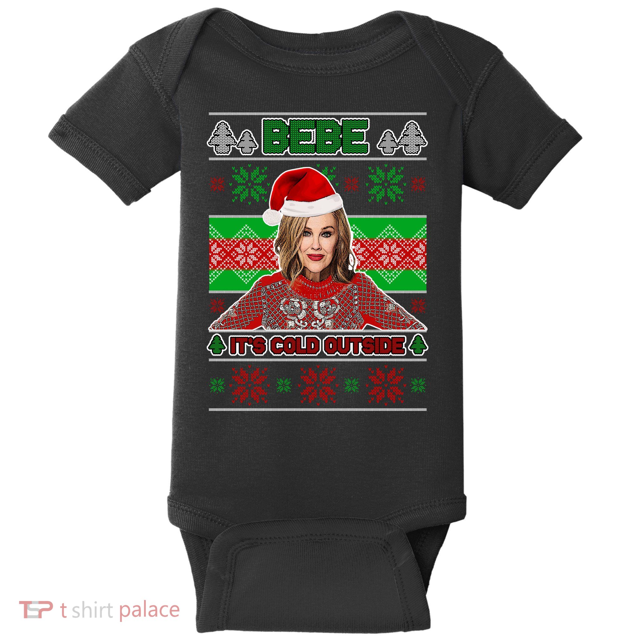 Bebe It's Cold Outside Ugly Christmas Sweater Baby Bodysuit