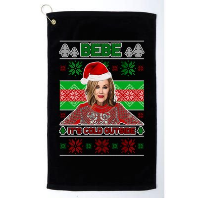 Bebe It's Cold Outside Ugly Christmas Sweater Golf Towel