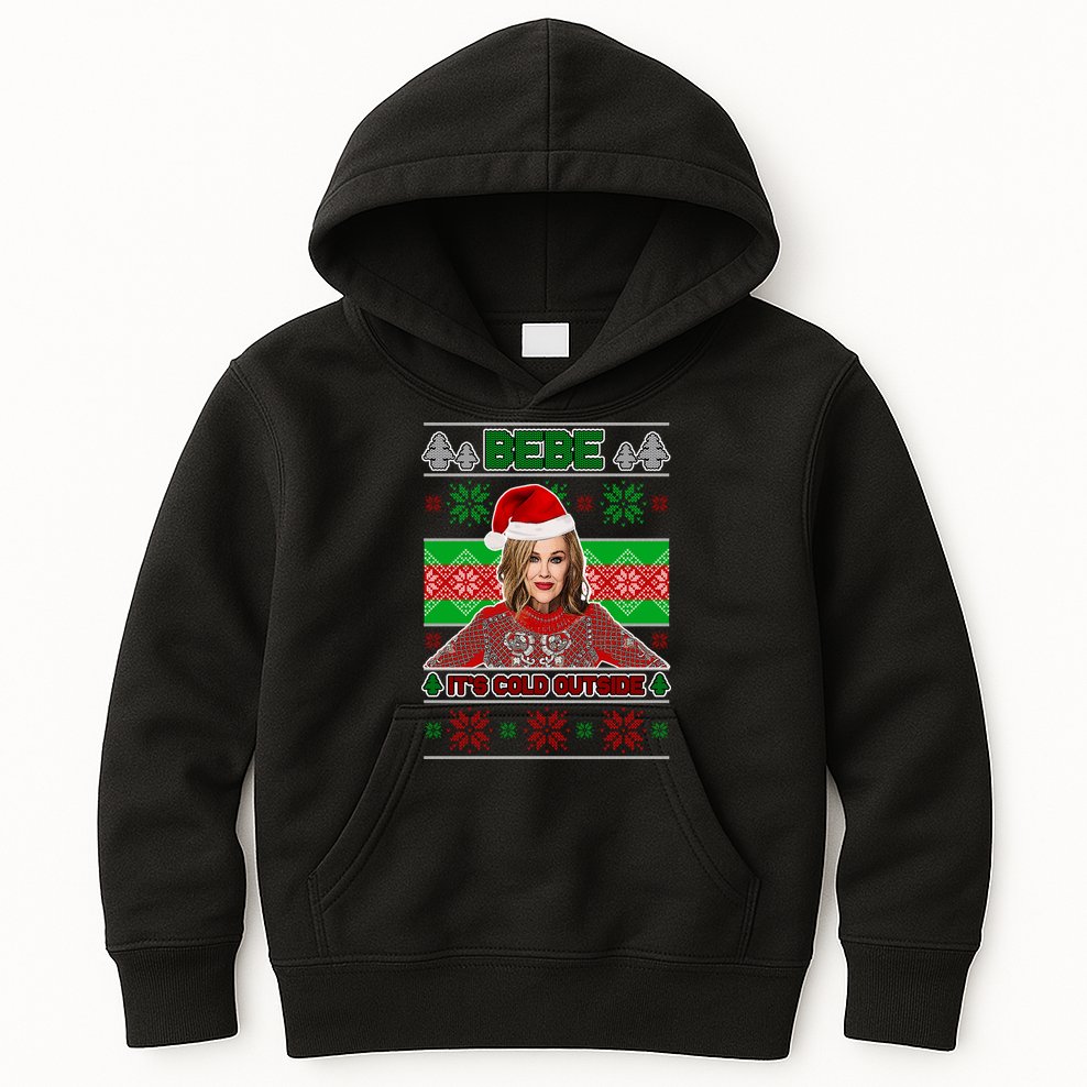 Bebe It's Cold Outside Ugly Christmas Sweater Kids Hoodie