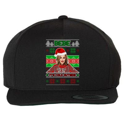 Bebe It's Cold Outside Ugly Christmas Sweater Wool Snapback Cap