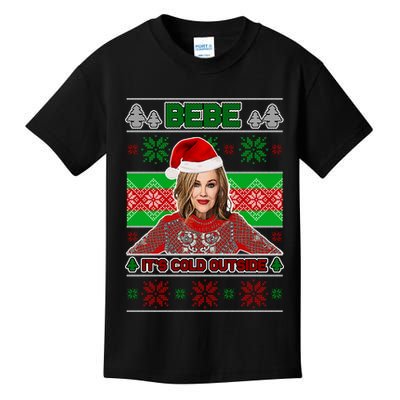 Bebe It's Cold Outside Ugly Christmas Sweater Kids T-Shirt