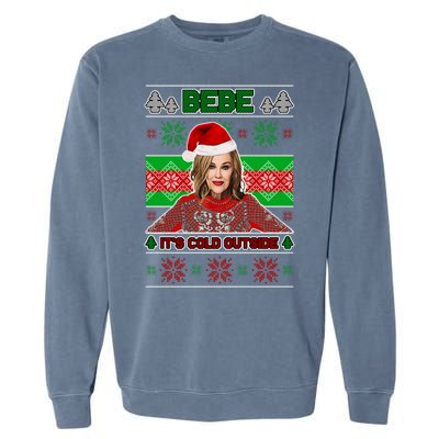 Bebe It's Cold Outside Ugly Christmas Sweater Garment-Dyed Sweatshirt