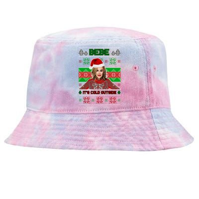 Bebe It's Cold Outside Ugly Christmas Sweater Tie-Dyed Bucket Hat