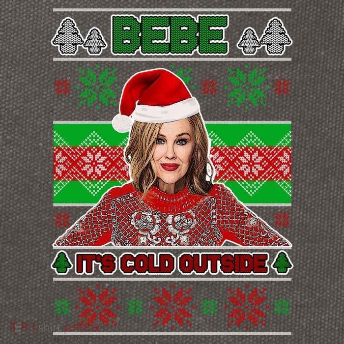 Bebe It's Cold Outside Ugly Christmas Sweater Cotton Canvas Backpack