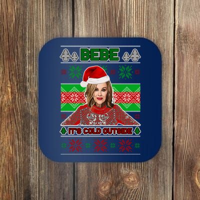 Bebe It's Cold Outside Ugly Christmas Sweater Coaster