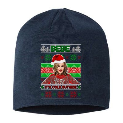 Bebe It's Cold Outside Ugly Christmas Sweater Sustainable Beanie