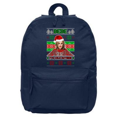 Bebe It's Cold Outside Ugly Christmas Sweater 16 in Basic Backpack