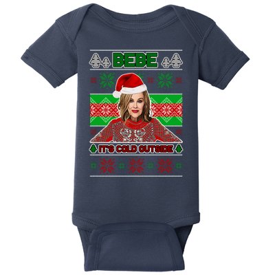 Bebe It's Cold Outside Ugly Christmas Sweater Baby Bodysuit