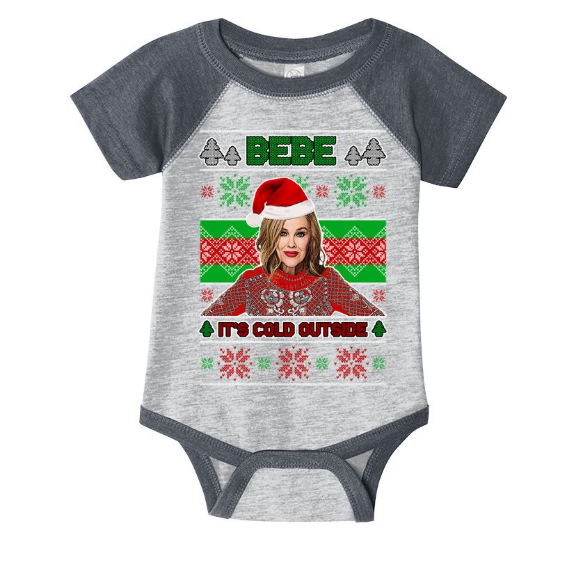 Bebe It's Cold Outside Ugly Christmas Sweater Infant Baby Jersey Bodysuit