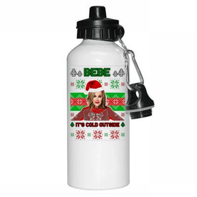 Bebe It's Cold Outside Ugly Christmas Sweater Aluminum Water Bottle 