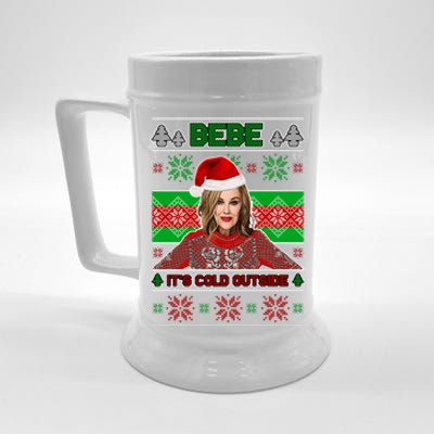 Bebe It's Cold Outside Ugly Christmas Sweater Beer Stein