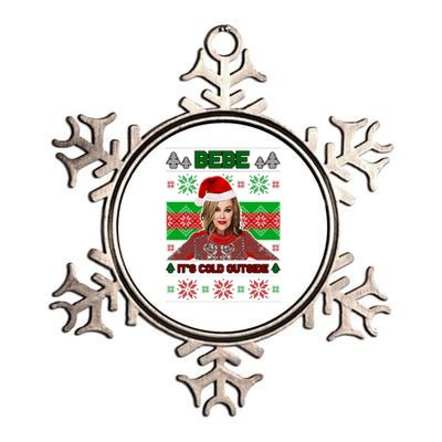 Bebe It's Cold Outside Ugly Christmas Sweater Metallic Star Ornament