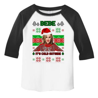 Bebe It's Cold Outside Ugly Christmas Sweater Toddler Fine Jersey T-Shirt