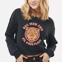 Bec Mon Chu S'il Vous Plait Tiger Cropped Pullover Crew