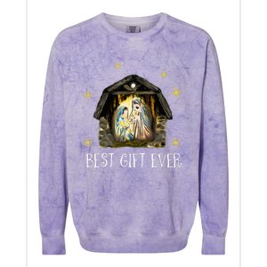 Best Ever Christmas Cool Jesus Nativity Scene Christian  Colorblast Crewneck Sweatshirt