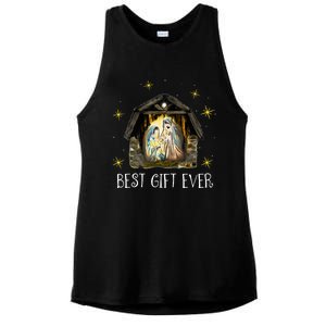 Best Ever Christmas Cool Jesus Nativity Scene Christian  Ladies PosiCharge Tri-Blend Wicking Tank