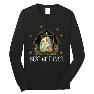 Best Ever Christmas Cool Jesus Nativity Scene Christian  Long Sleeve Shirt