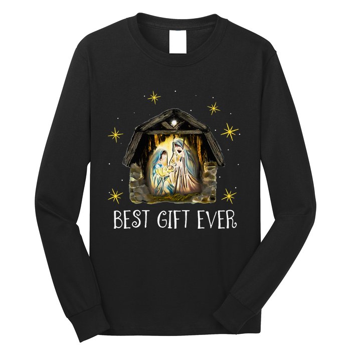 Best Ever Christmas Cool Jesus Nativity Scene Christian  Long Sleeve Shirt