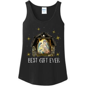 Best Ever Christmas Cool Jesus Nativity Scene Christian  Ladies Essential Tank