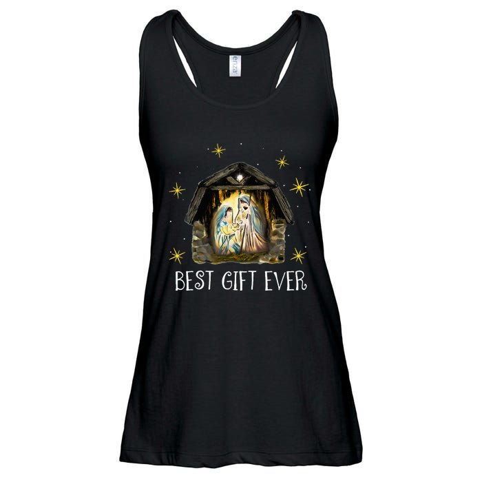 Best Ever Christmas Cool Jesus Nativity Scene Christian  Ladies Essential Flowy Tank