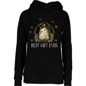 Best Ever Christmas Cool Jesus Nativity Scene Christian  Womens Funnel Neck Pullover Hood