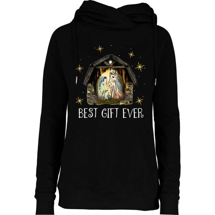 Best Ever Christmas Cool Jesus Nativity Scene Christian  Womens Funnel Neck Pullover Hood