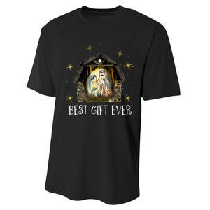 Best Ever Christmas Cool Jesus Nativity Scene Christian  Performance Sprint T-Shirt