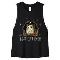 Best Ever Christmas Cool Jesus Nativity Scene Christian  Women's Racerback Cropped Tank