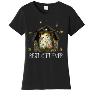 Best Ever Christmas Cool Jesus Nativity Scene Christian  Women's T-Shirt