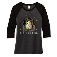 Best Ever Christmas Cool Jesus Nativity Scene Christian  Women's Tri-Blend 3/4-Sleeve Raglan Shirt