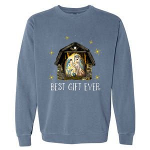 Best Ever Christmas Cool Jesus Nativity Scene Christian  Garment-Dyed Sweatshirt