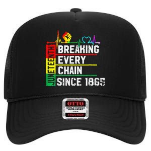 Breaking Every Chain Since 1865 Juneteenth Black History High Crown Mesh Back Trucker Hat