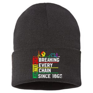 Breaking Every Chain Since 1865 Juneteenth Black History Sustainable Knit Beanie