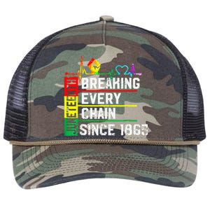 Breaking Every Chain Since 1865 Juneteenth Black History Retro Rope Trucker Hat Cap