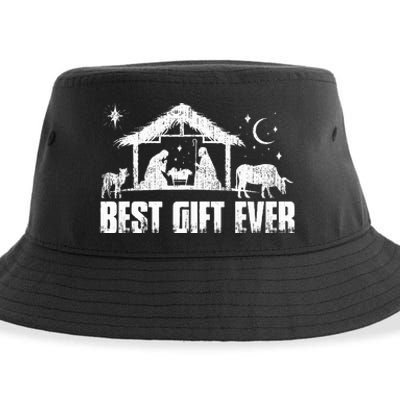 Best Ever Christmas Jesus Nativity Scene Christian Sustainable Bucket Hat