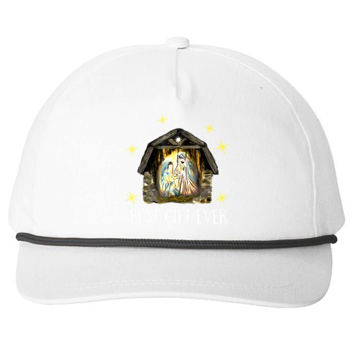 Best Ever Christmas Cool Jesus Nativity Scene Christian Snapback Five-Panel Rope Hat