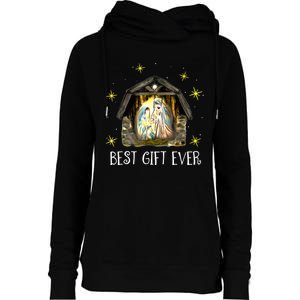 Best Ever Christmas Cool Jesus Nativity Scene Christian Womens Funnel Neck Pullover Hood