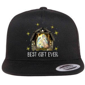 Best Ever Christmas Cool Jesus Nativity Scene Christian Flat Bill Trucker Hat