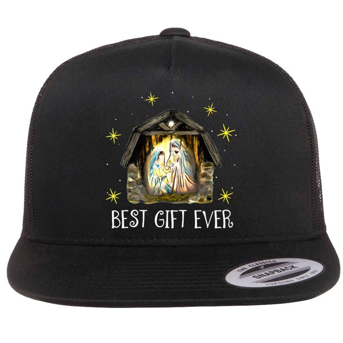 Best Ever Christmas Cool Jesus Nativity Scene Christian Flat Bill Trucker Hat