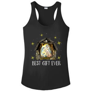 Best Ever Christmas Cool Jesus Nativity Scene Christian Ladies PosiCharge Competitor Racerback Tank